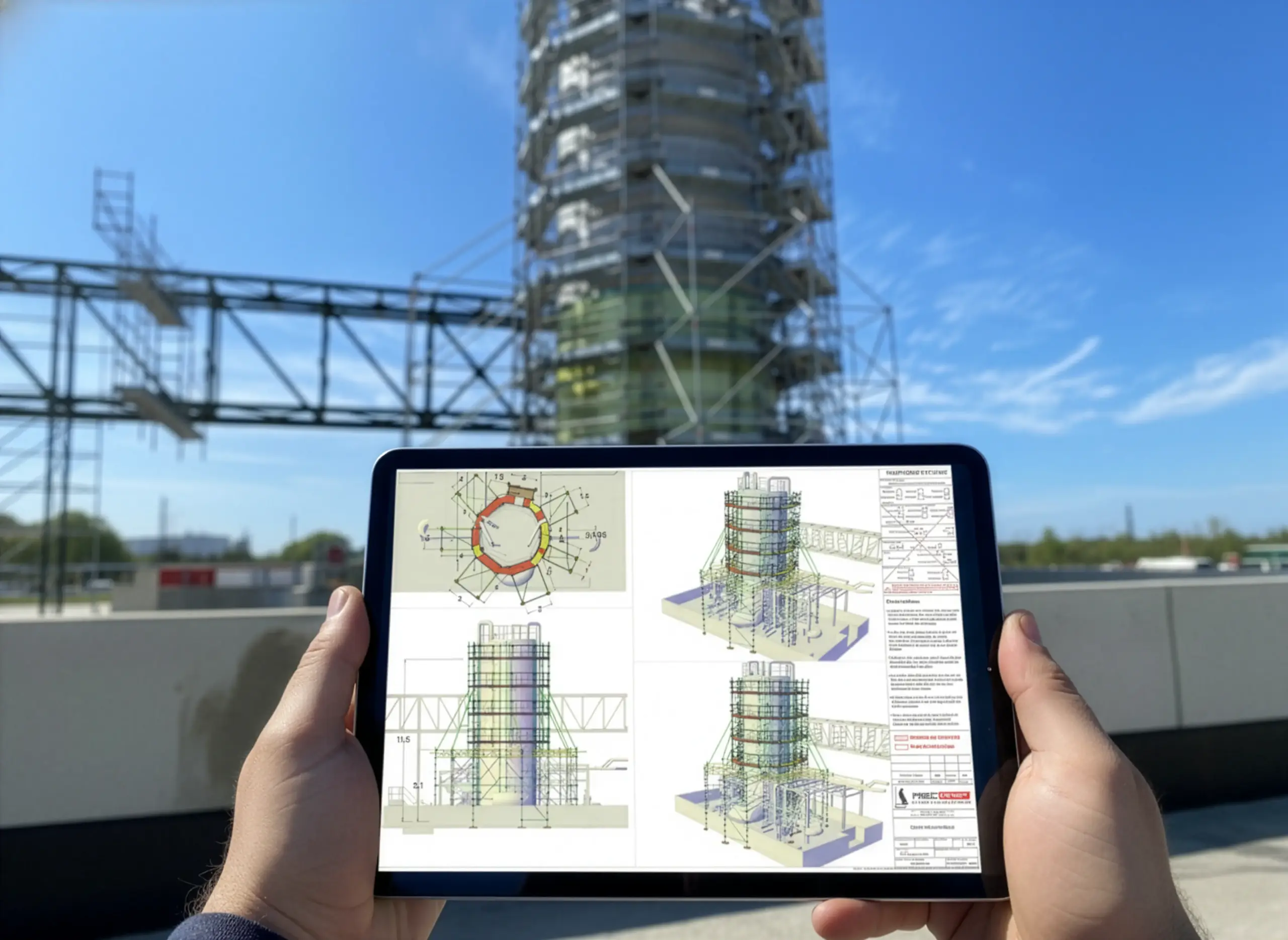 Modélisation 3D et BIM d'un échafaudage industriel pour étude de faisabilité